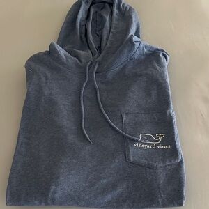 Vineyard Vines Men's blue long sleeved hooded t shirt